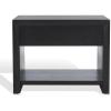 SAFAVIEH Couture Collection – Darnell Medium Oak Nightstand, 1 Drawer with Storage Shelf, Fully Assembled, Modern Bedroom Accent Table (SFV2152C)(Black)