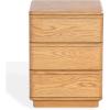 SAFAVIEH Couture Collection – Guillermo Walnut 3 Drawer Wood Nightstand, Fully Assembled Modern Bedroom Storage Accent (SFV4270A)(Natural)