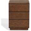 SAFAVIEH Couture Collection – Guillermo Walnut 3 Drawer Wood Nightstand, Fully Assembled Modern Bedroom Storage Accent (SFV4270A)(Walnut)