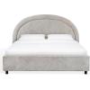 SAFAVIEH Couture Collection – Kaylilly Cream Chenille King Bed, Upholstered Arched Headboard, No Box Spring Needed, Modern Design (SFV6115A-Q)(Grey/Black)