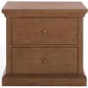 SAFAVIEH Couture Collection – Lizzy Walnut 2-Drawer Wood Nightstand, Fully Assembled Bedroom Storage with Metal Drawer Glides (SFV7727A)(Walnut)