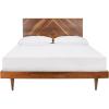 SAFAVIEH Couture Collection – Maci Bryn Natural Wood Herringbone Queen Bed, Modern Bedroom Furniture (DUP1009A-Q)(Natural)