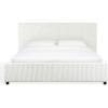 SAFAVIEH Couture Collection – Mallika Grey Corduroy Queen Bed, Channel Tufted Headboard, Plush Upholstery, No Box Spring Needed (SFV6117B-Q)(Ivory/Black)