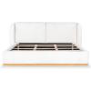 SAFAVIEH Couture Collection – Martyna Ivory Boucle Upholstered King Bed with Curved Headboard, No Box Spring Needed (SFV6112A-K)(Ivory/Natural)