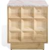 SAFAVIEH Couture Collection – Paxter Walnut & White Marble Top 2-Drawer Nightstand, Modern Storage Bedside Table, Fully Assembled (SFV9758A)(Natural/White)
