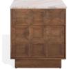 SAFAVIEH Couture Collection – Paxter Walnut & White Marble Top 2-Drawer Nightstand, Modern Storage Bedside Table, Fully Assembled (SFV9758A)(Walnut/White)