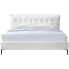 SAFAVIEH Couture Collection – Rexsie Dark Grey Upholstered Queen Bed, Tufted Headboard, Modern Design, No Box Spring Needed (SFV1802B-Q)(Ivory/Black)