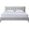 SAFAVIEH Couture Collection – Rexsie Dark Grey Upholstered Queen Bed, Tufted Headboard, Modern Design, No Box Spring Needed (SFV1802B-Q)(Light Grey/Black)