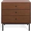 SAFAVIEH Couture Collection – Trever Walnut & Black Wood 3 Drawer Nightstand, Modern Bedside Table with Storage, Fully Assembled Bedroom Furniture (SFV7723A)(Walnut/Black)