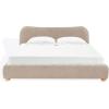 SAFAVIEH Couture Collection Beccarose Light Brown/Walnut Velvet Queen Size Bed(Light Brown)
