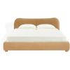 SAFAVIEH Couture Collection Beccarose Light Brown/Walnut Velvet Queen Size Bed(Light Brown/Walnut)
