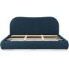 SAFAVIEH Couture Collection Beccarose Light Brown/Walnut Velvet Queen Size Bed(Navy/Natural)