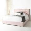 SAFAVIEH Couture Collection Chester Misty Rose Tufted Velvet King Size Bed