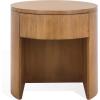 SAFAVIEH Couture Collection Daiya Black Round 1-Drawer Nightstand (Fully Assembled)(Natural)