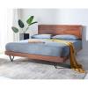 SAFAVIEH Couture Collection Madyson Light Walnut/Black Hairpin Leg Queen Size Bed