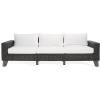 SAFAVIEH Couture Collection Margarita Dark Grey/White Faux Wicker Indoor/Outdoor Patio Sofa(Dark Grey/White)