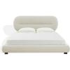 SAFAVIEH Couture Collection Thalia Cream Boucle King Size Bed with Oval Headboard(Creme)