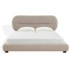 SAFAVIEH Couture Collection Thalia Cream Boucle King Size Bed with Oval Headboard(Light Brown)