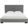SAFAVIEH Couture Collection Vivaldi White/Black Tufted Linen King Size Bed(Grey/Black)