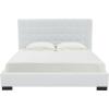 SAFAVIEH Couture Collection Vivaldi White/Black Tufted Linen King Size Bed(White/Black)