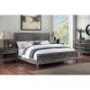 SAFAVIEH Couture Home Collection Almira Grey Wood Headboard No Box Spring Required Queen Bed SFV4116A-Q-2BX(Grey)