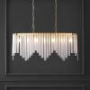 SAFAVIEH Couture Lighting Collection Rosalana Art Deco Gold/Clear Glass 7-Light Hanging Adjustable Chandelier Light Fixture (LED Bulbs Included)