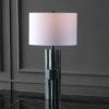 SAFAVIEH Couture Lighting Collection Tolliver Dark Green/White Marble 28-inch Table Lamp for Bedroom Living Room Home Office Desk Nightstand (LED Bulb Included)