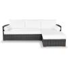 SAFAVIEH Couture Outdoor Collection Anguilla Dark Grey/White Wicker Solid Wood Chaise Sofa (Fully Assembled)(Dark Grey/White)