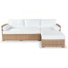 SAFAVIEH Couture Outdoor Collection Anguilla Dark Grey/White Wicker Solid Wood Chaise Sofa (Fully Assembled)(Natural/White)