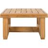 SAFAVIEH Couture Outdoor Collection CPT1002 Table, Black(Natural Teak)