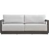 SAFAVIEH Couture Outdoor Patio Furniture Collection – Donaldo 3-Seater Sofa, Dark Grey Aluminum Frame with Beige Cushions, Fully Assembled (CPT4011A)(Dark Grey/Beige)