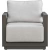 SAFAVIEH Couture Outdoor Patio Furniture Collection – Donaldo Accent Chair, Dark Grey Aluminum Frame with Beige Cushions, Fully Assembled (CPT4010A)(Dark Grey/Beige)