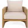 SAFAVIEH Couture Outdoor Patio Furniture Collection – Gale Teak & Woven Hyacinth Accent Chair, Outdoor Lounge Seating (CPT2013)(Natural/Beige)