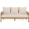 SAFAVIEH Couture Outdoor Patio Furniture Collection – Rogers Natural & Beige Teak & Hyacinth Sofa, Modern Coastal Outdoor Seating, All-Weather Cushions (CPT2017A)(Natural/Beige)