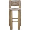 SAFAVIEH Couture Outdoor Patio Furniture Collection – Romona Tropical Bar Stool, Natural Brown with Round Woven Seat, Fully Assembled (CPT4003A)(Natural)
