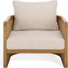 SAFAVIEH Couture Outdoor Patio Furniture Collection – Skipper Teak Solid Wood Chair, Woven Accent Outdoor Lounge Chair, Modern Coastal Design (CPT2010)(Natural/Beige)