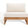 SAFAVIEH Outdoor Couture Collection Julianne Natural Solid Teak Wood/Beige Cushion Patio Chair (CPT1031A)(Natural/Beige)