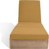 SAFAVIEH Outdoor Couture Collection Vincent Dark Brown Solid Wood/Beige Cushion Chaise Lounge Chair with Storage (CPT1043A)(Natural/Brown)