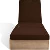 SAFAVIEH Outdoor Couture Collection Vincent Dark Brown Solid Wood/Beige Cushion Chaise Lounge Chair with Storage (CPT1043A)(Natural/Dark Brown)