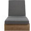 SAFAVIEH Outdoor Couture Collection Vincent Dark Brown Solid Wood/Beige Cushion Chaise Lounge Chair with Storage (CPT1043A)(Natural/Dark Grey)