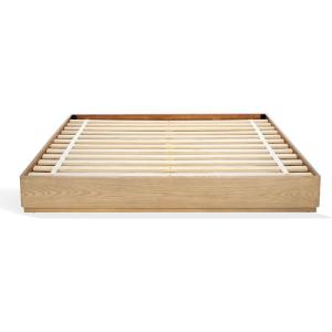 SAFAVIEH Couture Collection – Decarla Natural Wood Queen Bed Frame, Platform Design, No Box Spring Needed (BSC2001A-Q)(Natural)