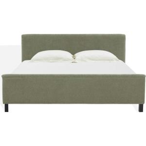 SAFAVIEH Couture Collection – Finney Cream Upholstered Queen Bed, Modern Minimalist Design, No Box Spring Needed (SFV4872A-Q)(Sage Green)
