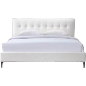 SAFAVIEH Couture Collection – Rexsie Dark Grey Upholstered Queen Bed, Tufted Headboard, Modern Design, No Box Spring Needed (SFV1802B-Q)(Ivory/Black)