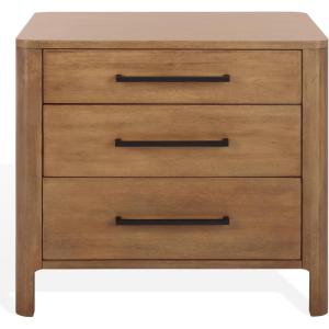 SAFAVIEH Couture Collection Abbiava Black 3-Drawer Nightstand (Fully Assembled)(Natural)