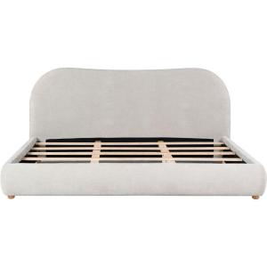 SAFAVIEH Couture Collection Beccarose Light Brown/Walnut Velvet Queen Size Bed(Beige/Natural)