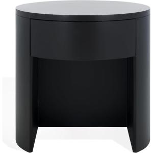 SAFAVIEH Couture Collection Daiya Black Round 1-Drawer Nightstand (Fully Assembled)(Black)