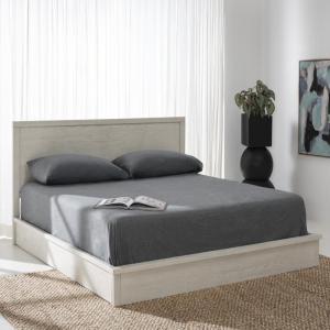 SAFAVIEH Couture Collection Deirdra Black Queen Bed, Ideal for Bedroom, Guest Room(White Washed – Q)