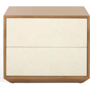 SAFAVIEH Couture Collection Edalina Natural Brown & White 2-Drawer Nightstand (Fully Assembled)(Natural/White)