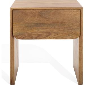 SAFAVIEH Couture Collection Grigorio Brown Solid Wood 1-Drawer Nightstand (Fully Assembled)(Brown)