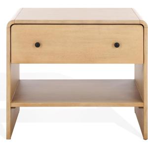 SAFAVIEH Couture Collection Haydriana Natural Brown 1-Drawer Nightstand (Fully Assembled)(Natural)